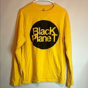 Yellow Long Sleeve Shirt with Black Planet Logo